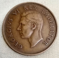 South Africa , 1 Penny - George VI , 1938 , KM# 25. UNC.. Agomeza - South Africa