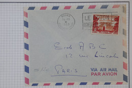 BA 17  AEF  BELLE  LETTRE 1958 PETIT BUREAU BOUAR   POUR  PARIS FRANCE  + AFFR. INTERESSANT - Cartas & Documentos