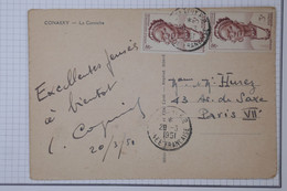 BA 19  AOF  BELLE CARTE   1951  CONAKRY  POUR  PARIS  FRANCE   + AFFR. INTERESSANT - Lettres & Documents