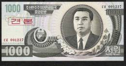 KOREA NORTH  P45s1 1000  WON   2002  SPECIMEN  Regular Serial #s UNC. - Korea, North