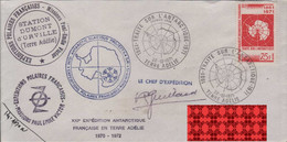 Terre Adélie TA 21 Oblitération 22 - 12 - 1971 Traité Sur L'antarctique I.A.G.P  Dédicace R. Guillard   Photo - Covers & Documents
