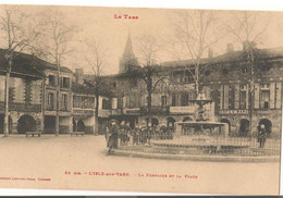 L'ISLE SUR TARN  ( LE Tarn ) : La Fontaine Et La Place ,ses écoliers - Lisle Sur Tarn