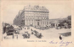 CPA - 13 - MARSEILLE - Les Docks - Charette - Calèche - Chevaux - Phototypie E. Lacour - Dos Non Divisé - Non Classés