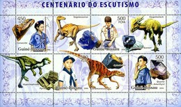 GUINE BISSAU 2006 SHEET SCOUTS SCOUTING SCOUTISME MINERALS MINERAUX DINOSAURS DINOSAURES MINERALES DINOSAURIOS Gb6214a - Guinea-Bissau