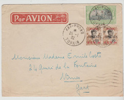 INDO CHINE 1932 COVER Mixed Frankling (INDOCHINE +  2 MONGTSEU) Stamps  From HAIPHONG  To  FRANCE Réf  R100 - Storia Postale