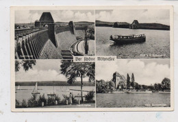 4773 MÖHNESEE - DELECKE, Haus Summermann, Yacht-Hafen, Sperrmauer, 1951, Belg. Militärpost - Möhnetalsperre