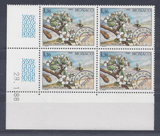 MONACO PREO N° 98 - POIRIER - Bloc De 4 COIN DATE - NEUF SANS CHARNIERE - 28/1/88 - Prematasellado