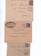 LOT DE 8 LETTRES - AFFRANCHISSEMENT DIVERS - TOUTES OBLITEREES CHALLANS VENDEE -ANNEES 1909 A  1994 - Handstempels