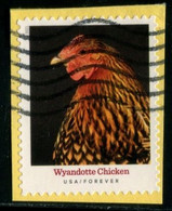 VEREINIGTE STAATEN ETATS UNIS USA 2021 HERITAGE BREEDS: WYANDOTTE CHICKEN F USED ON PAPER SC 5584 MI 5817 YT 5426 - Gebraucht