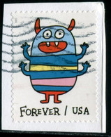 VEREINIGTE STAATEN ETATS UNIS USA 2021 MESSAGE MONSTERS: MULTICOLORED MESSAGE MONSTER USED PAPER SC 5637 MI  YT 5479 - Used Stamps