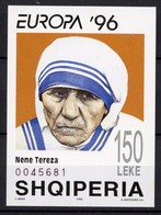 ALBANIA SIN DENTAR IMPERFORATE MOTHER TERESA NOBEL PAZ PEACE - Mother Teresa