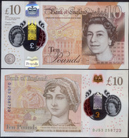 UK Great Britain 10 Pounds 2016 UNC P- 395(2) Polymer - Signature: Sarah John - 10 Pounds