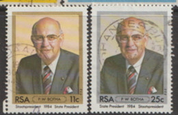 South Africa  1984  SG  570-1     President  Botha    Fine Used - Usados
