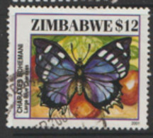 Zimbabwe 2001  SG 1066  $12  Butterfly    Fine Used - Zimbabwe (1980-...)