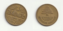 LIBANO 25 Qirshā / Piastres 1952  Aluminium-bronze • 4.0 G • ⌀ 23.3 Mm - Liban