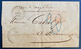 Guadeloupe Lettre DEC 1845 Pour Bordeaux Voie D'Angleterre Dateur "pointe à Pitre/Guadeloupe" + "Basse Terre/Guadeloupe" - Brieven En Documenten