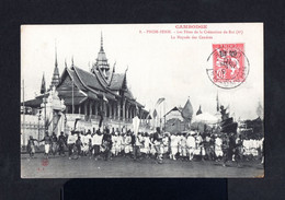 5008-CHINA-CAMBODGE.OLD POSTCARD SHANGHAI To VERSAILLES (france) 1910.Carte Postale CHINE.FRENCH Colonies.Postkarte - Cartas & Documentos