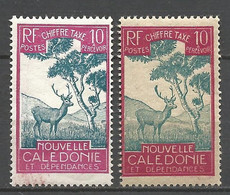 NOUVELLE CALEDONIE TAXE X 2 Nuances De Papier Du N° 29 NEUF*   CHARNIERE  / MH - Portomarken