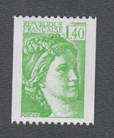 France -Timbres Neufs** Roulettes - Sabine - N° 2157a - Nuance Vert Pâle - Numéro Rouge - 1981 - Roulettes