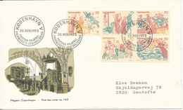 Denmark FDC 28-11-1973 Frescoes Complete Set Of 5 With Cachet - Quadri