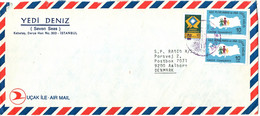 Turkey Air Mail Cover Sent To Denmark 1983 With MAP Stamps - Poste Aérienne