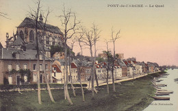 CPA - 27 - PONT De L'ARCHE - Le Quai - Colorisée - Pont-de-l'Arche