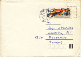 Czechoslovakia Cover Sent To Denmark Single Franked WWF Stamp With WWF Panda On The Stamp - Lettres & Documents