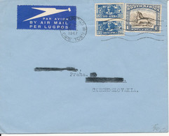 South Africa Cover Sent Air Mail To Czechoslovakia Cape Town 1947 - Otros & Sin Clasificación