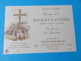 Etiquette Neuve Savigny Les Beaune 1er Cru La Croix Des Lavières Jacob Frèrebeau - Bourgogne