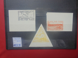 BELGIQUE Vol Par Fusée E7-8-9 ASSEZ RARE COTE:560 EURO (RH.22) - Commemorative Labels