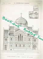 3 PLANS DESSINS 1897 PARIS 16° EGLISE ORTHODOXE GRECQUE SAINT ETIENNE 7 RUE GEORGES BIZET ARCHITECTE VAUDREMER - Parigi