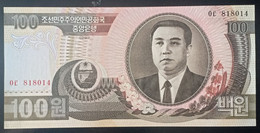 BY35 - North Korea 100 Won Banknote 1992 UNC P-43a.2 Watermark Arch Of Triumph: 21 X 17 Mm - Korea, North
