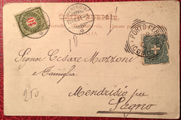 PORTO CERESIO COMO 1901 Italia Cartolina> Mendrisio Ticino Schweiz Nachportomarke (Portomarken Brief Ak Wehrli - Marcophilie