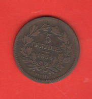 Lussemburgo 5 Centesimi 1854 Luxembourg Five Centimes Bronze Coin - Luxembourg