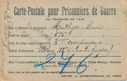 CARTE POSTALE POUR PRISONNIERS DE GUERRE - L. MATHIJS N° 576 6eme COMP. BLOC.II SENNELAGER     2 SCANS - Krijgsgevangenen