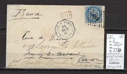 Cochinchine - Saigon - Yvert 4 - Losange CCH - Correspondance D'Armées - 1867 - Eagle And Crown