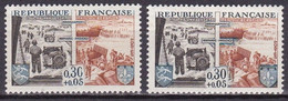 FR7365- FRANCE – 1964 – LIBERATION 20th ANN. - VARIETIES - Y&T # 1409(x2) MNH - Unused Stamps