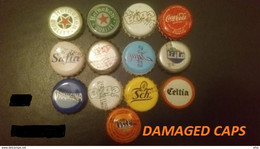 13  Tunisian Damaged Metal Caps //  13  Capsules Endommagés  De Tunisie - Soda