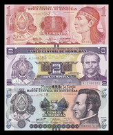 Honduras Set 3 Banknotes 1 2 5 Lempiras 2000-2019 Pick 84-98 SC UNC - Honduras
