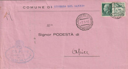 A107. S. Giorgio Del Sannio. 1942. Modulo Comunale Per Apice, Affrancato Con Propaganda Di Guerra C.25 (III Tipo) - Kriegspropaganda