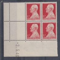 MONACO - N° 283 - PRINCE LOUIS II - Bloc De 4 COIN DATE - NEUF SANS CHARNIERE - 2/5/46 - Unused Stamps