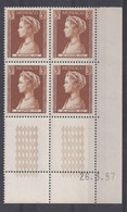 MONACO - N° 480 - PRINCESSE GRACE - Bloc De 4 COIN DATE - NEUF SANS CHARNIERE - 26/3/57 - Neufs