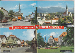 Grüße Aus FREILASSING - Münchner Straße, Blick Nach Salzburg, Hauptstr. Park M. Grundschule - Freilassing