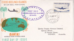 COCOS (KEELING) ISLANDS 1963  F.F.H. COVER FDC. - Cocos (Keeling) Islands