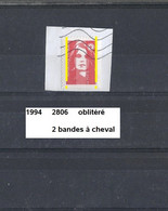 Variété De 1993 Oblitéré Y&T N° 2806a Avec 2 Bandes à Cheval - Used Stamps