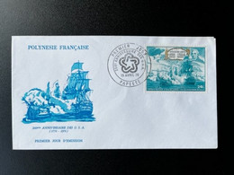 POLYNESIA POLYNESIE 1976 FDC BICENTENNIAL U.S.A. SHIPS - Storia Postale