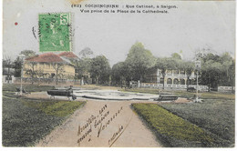 Cochinchine, Saïgon , Rue Catinet, 1908,Timbre Indochine, 2 Scans - Vietnam