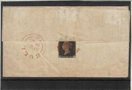 UK GB GREAT BRITAIN 1840 SG1 One Penny Black On Cover Hull To Barnstaple (TI) Used As Per Scan - Brieven En Documenten