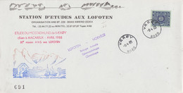 Norway 1988 Station D'Etudes Aux Lofoten / Mostadhund Cover Ca Vaeroy 8-4-1988 (F9071) - Programas De Investigación