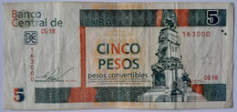 Cuba 5 Pesos Convertibles CUC 2012 VF+/XF- - Cuba
